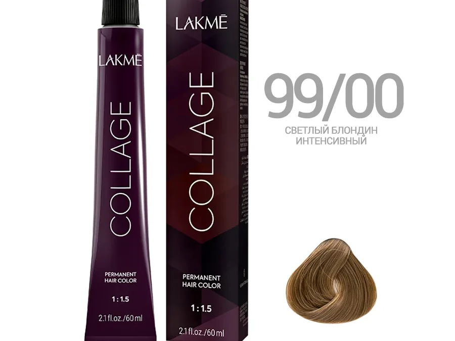 Краска для волос Lakme Collage new 99/00, светлый блондин интенсивный, 60 мл