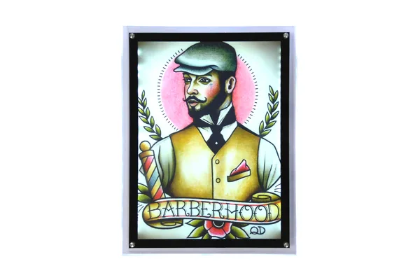 Световой постер для барбершопа, 56×43 см