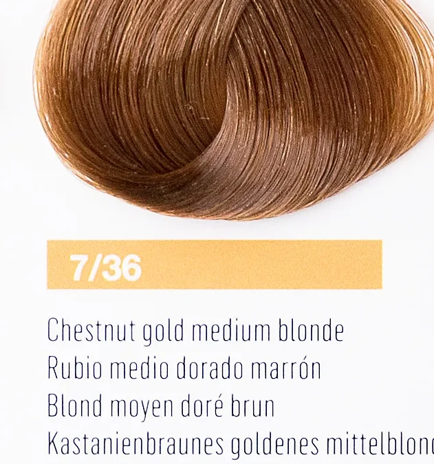 Краска для волос Lakme Chroma 7/36 средний блондин золотисто-коричневый , безаммиачная, перманентная, 60 мл
